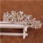 Tiara diadema coronita mireasa cu design floral si placata cu argint si cristale#1