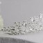 Tiara diadema coronita mireasa cu design floral si placata cu argint si cristale#3