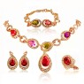 Set bijuterii fashion placate cu aur roz 18k si cristale austriece