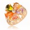 Set bijuterii design floral placate cu aur galben 18k si cristale austriece#5