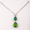 Set bijuterii fashion placate cu platina si cristale Zirconiu Smarald#2