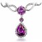 Set bijuterii glamour placate cu platina si cristale Zirconiu Ametist#3