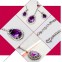 Set bijuterii placate cu Platina si cristale Cubic Zirconia culoare Ametist#5