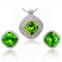 Set bijuterii cu cristale austriece Stellux culoare Smarald placate cu platina#1