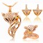 Set bijuterii cu design deosebit placate cu aur galben 18k si cristale austriece#1