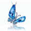 Pandantiv design fluture cu lantisor placate cu Platina si cristale austriece#1