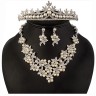 SET bijuterii mireasa colier cercei tiara diadema cu perle si cristale