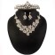 Colier cercei si tiara mireasa placate cu Argint 925 perle si cristale#3