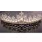 Colier cercei si tiara mireasa placate cu Argint 925 perle si cristale#4