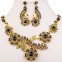 Colier si cercei set bijuterii fashion placate cu aur galben 18k si cristale#2