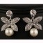 SET bijuterii mireasa colier si cercei placate cu Argint 925 perle si cristale#3