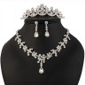 SET bijuterii mireasa colier cercei si tiara placate cu Argint 925 si cristale