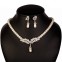 SET bijuterii fashion colier si cercei placate cu Argint 925 perle si cristale#1