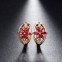 Cercei design floral Rubin placati cu aur 14k si cristale Zirconiu#2