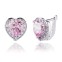 Cercei glamour hearth design Rose placati cu cristale Zirconiu si Aur alb 18k#1