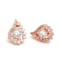 Cercei glamour design cristale Zirconiu si aur roz 14k#1