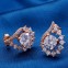 Cercei glamour design cristale Zirconiu si aur roz 14k#2