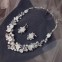 SET bijuterii mireasa design floral unicat Safiria colier si cercei#1