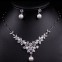 SET bijuterii mireasa veritabil placat cu perle cristale Zirconiu si Platina#1