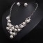 SET bijuterii mireasa colier si cercei placate cu perle si cristale stralucitoare#2