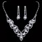 SET bijuterii mireasa colier si cercei incrustate cu cristale perle si Argint 925#1