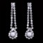 SET bijuterii mireasa colier si cercei incrustate cu cristale perle si Argint 925#2