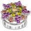 Inel glamour cu motive florale placat cu argint 925 si pietre Zirconiu#2