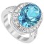 Inel glamour Blue Topaz placat cu argint 925 si cristale austriece#1