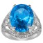 Inel romantic Blue Topaz placat cu argint 925 si cristale austriece#2