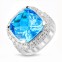 Inel argint 925 placat cu Rodiu si piatra semipretioasa Blue Topaz si cristale#3